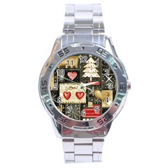 Christmas Reindeer Stainless Steel Analogue Watch by Posterlux