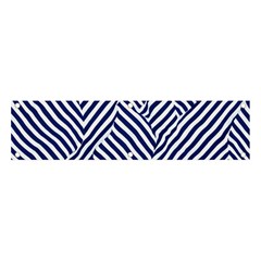 Blue And White Abstract Stripes Banner And Sign 4  X 1  by SpinnyChairDesigns