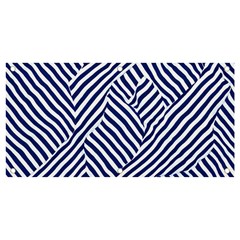 Blue And White Abstract Stripes Banner And Sign 4  X 2  by SpinnyChairDesigns