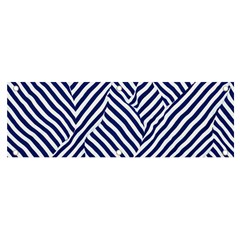 Blue And White Abstract Stripes Banner And Sign 6  X 2  by SpinnyChairDesigns