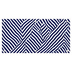 Blue And White Abstract Stripes Banner And Sign 6  X 3  by SpinnyChairDesigns