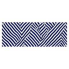 Blue And White Abstract Stripes Banner And Sign 8  X 3  by SpinnyChairDesigns