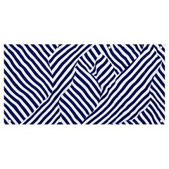 Blue And White Abstract Stripes Banner And Sign 8  X 4  by SpinnyChairDesigns