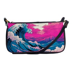 Waves Mountains Sky Shoulder Clutch Bag by Grandong