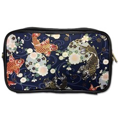 Japanese Wave Koi Illustration Pattern Toiletries Bag (one Side) by Ndabl3x