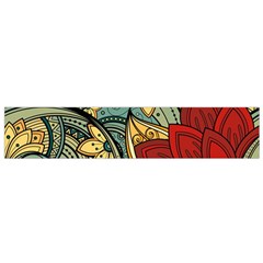 Pattern Shape Colorful Flower Leaves Small Premium Plush Fleece Scarf by Posterlux