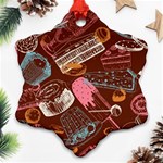 Sweet Food Seamless Pattern Snowflake Ornament (Two Sides) Back