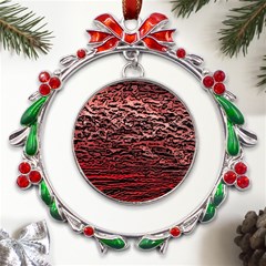 River Roots Metal X mas Wreath Ribbon Ornament by RiverRootz