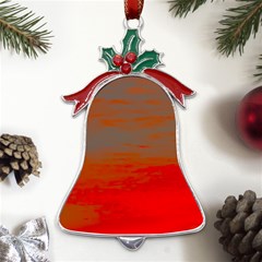 Crimson Skys Metal Holly Leaf Bell Ornament by RiverRootz