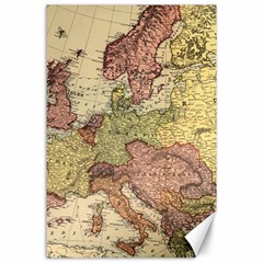 Retro Old Vintage Map Of Europe Canvas 24  X 36  by Bedest