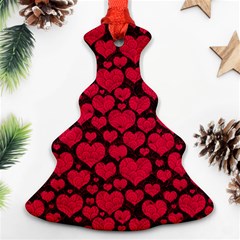 Valentines Day Hearts Pattern Love Red Ornament (christmas Tree)  by Maspions