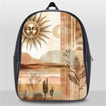 Abstract Sun Boho Bohemian Design School Bag (Large) Front