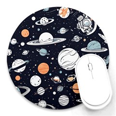 Space Galaxy Universe Stars Sky Round Mousepad by Paksenen