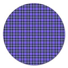 Blue Tartan Plaid 1 Magnet 5  (round) by dressshop