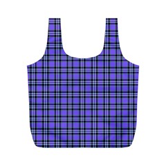 Blue Tartan Plaid 1 Full Print Recycle Bag (m) by dressshop