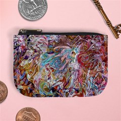 Abstract Waves Mini Coin Purse by kaleidomarblingart