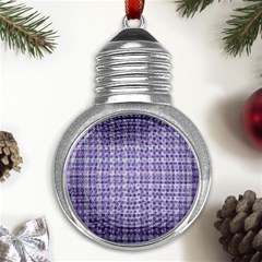 Purple Plaid Tartan 2 Metal Light Bulb Shape Ornament by dressshop