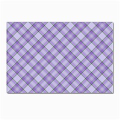 Purple Plaid Tartan 2 Diagonal Postcard 4 x 6  (pkg Of 10) by dressshop