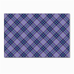 Purple Plaid Tartan 1 Diagonal Postcard 4 x 6  (pkg Of 10) by dressshop