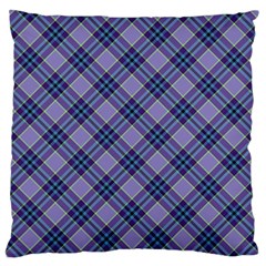 Purple Plaid Tartan 1 Diagonal Standard Premium Plush Fleece Cushion Case (two Sides) by dressshop