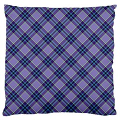 Purple Plaid Tartan 1 Diagonal Large Premium Plush Fleece Cushion Case (one Side) by dressshop