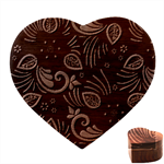 Flowers Floral Retro Flower Texture Heart Wood Jewelry Box Front