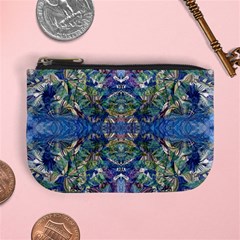 Blue Arabesque Mini Coin Purse by kaleidomarblingart