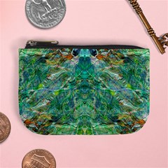 Green Repeats I Mini Coin Purse by kaleidomarblingart