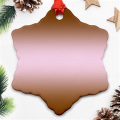 Chocolate Brown To Pink Lace Bilinear Gradient Snowflake Ornament (two Sides) by GradientsOmbre