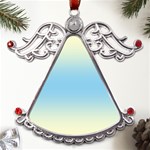 Cream Yellow To Baby Blue Bilinear Gradient Metal Angel with Crystal Ornament Front