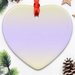 Cream Yellow To Pale Violet Bilinear Gradient Ornament (heart) by GradientsOmbre