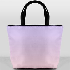 Pale Violet To Pale Pink Linear Gradient Bucket Bag by GradientsOmbre