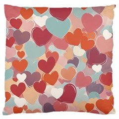 Valentines Day Hearts Romance Love Large Premium Plush Fleece Cushion Case (one Side) by Posterlux