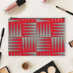 Zigzag Pattern Chevron Red Cosmetic Bag (large) by Bedest