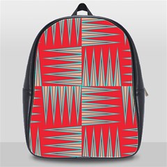 Zigzag Pattern Chevron Red School Bag (xl) by Bedest