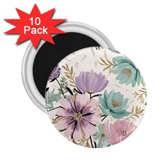 Flowers Pattern Floral 2 25  Magnets (10 Pack)  by Sabxi