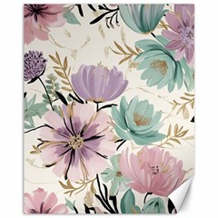 Flowers Pattern Floral Canvas 11  X 14  by Sabxi