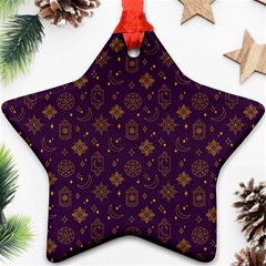 Moon Stars Pattern Ornament (star) by Sabxi