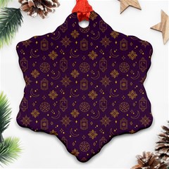 Moon Stars Pattern Ornament (snowflake) by Sabxi