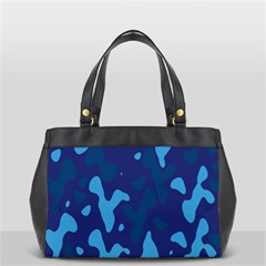 Blue Camouflage Pattern Oversize Office Handbag (2 Sides) by kyorashop23