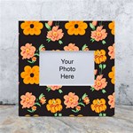 Retro 40s 50s Flowers Pattern Halloween 3 White Box Photo Frame 4  x 6  Front