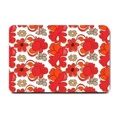 Mid Century Retro Floral 1970s 1960s Pattern 91 Small Doormat by violetheavensky