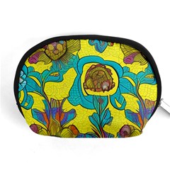 Mid Century Retro Floral 1970s 1960s Pattern 60 Accessory Pouch (medium) by violetheavensky