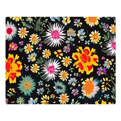 Mid Century Retro Floral 1970s 1960s Pattern 57 80  X 56  Premium Plush Fleece Blanket (large) by violetheavensky