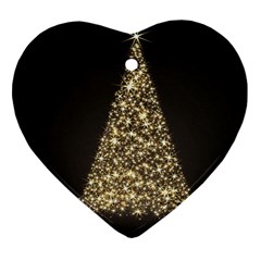 Christmas Tree Sparkle Jpg Heart Ornament (two Sides) by tammystotesandtreasures